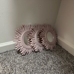 Decorative Sunburst Wall Mirror - Pink